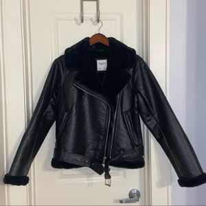 Leather/ faux fur Abercrombie jacket